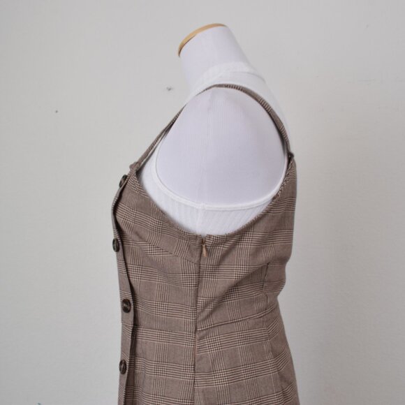 Mixed Threads Brown Plaid Romper Dress Size L - Picture 8 of 12